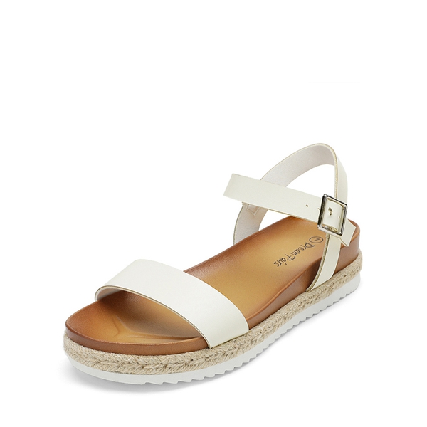 Espadrille Platform Sandals - WHITE PU -  0